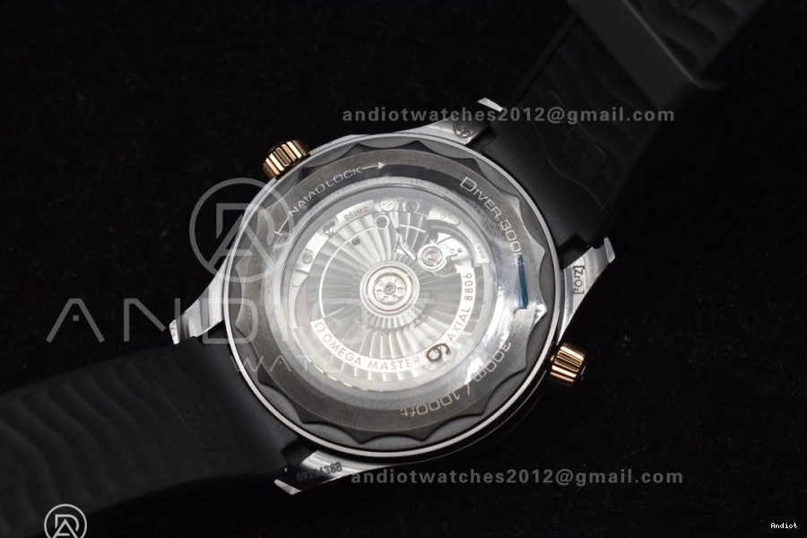 43.5mm 1:1 Black 1070 Strap Best Trendsetting A Black Bezel RG 300m Edition Black VSF Ceramic Rubber Dial on Seamaster 0731